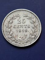 Nederland. Willem II. 25 Cents 1849 met punt
