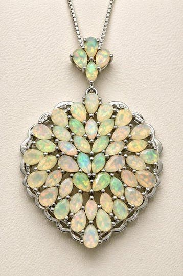 Zonder minimumprijs - Hanger Zilver - 7.00ct. tw. Opaal -, Handtassen en Accessoires