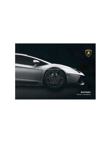 2014 LAMBORGHINI AVENTADOR INSTRUCTIEBOEKJE ENGELS