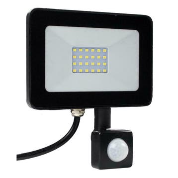 LED Floodlight - Bouwlamp 20W met sensor - Netstroom, Verzenden, Nieuw, Minder dan 50 watt, Lamp met armatuur