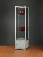 *TIP*  Luxe vitrinekast aluminium 50 cm met onderkast, Ophalen of Verzenden