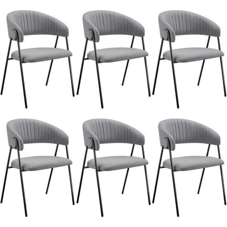 tectake Eetkamerstoel Bedano, gestoffeerd, geweven stof, 150, Huis en Inrichting, Stoelen, Verzenden