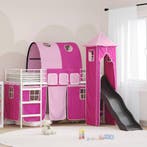 vidaXL Kidsloftbedframe Wit en roze 100 x 190 cm Metaal, Verzenden