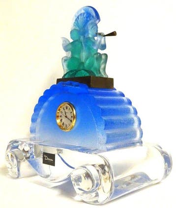 Daum - sculptuur, Tafelklok Aztec - 21 cm - Kristal,