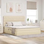 vidaXL Opslag bed met matras met matras Crème 160 x 200 cm, Verzenden
