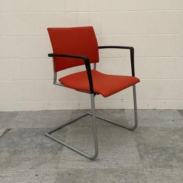 complete set 4x vergaderstoelen Casala rode stoffering,, Gebruikt, Grijs