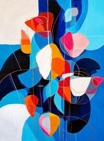 Kiri Aguilera (1982) XL 120 x 90 cm - Simfonía Azul: Formas