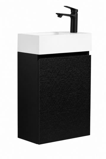 Toiletmeubel Angela 40 x 22 cm Zwart Fonteinmeubel, Doe-het-zelf en Bouw, Verzenden, Nieuw