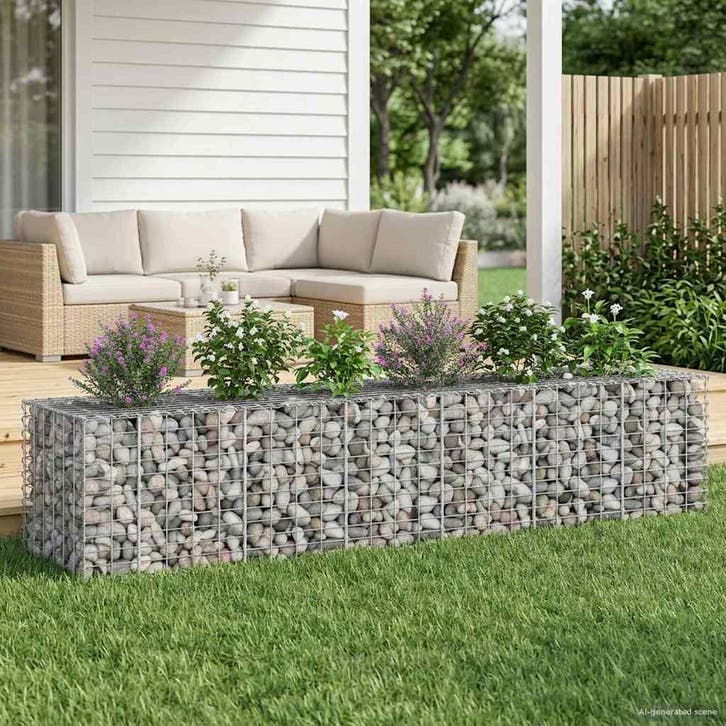 vidaXL Gabion verhoogd bed 2 pcs Zilver 260 x 60 x 55 cm, Jardin & Terrasse, Clôtures de jardin, Envoi
