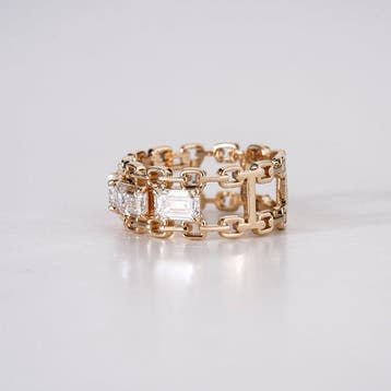 Ring - 14 karaat Geel goud - 3.30ct. tw. Diamant (Lab-grown)