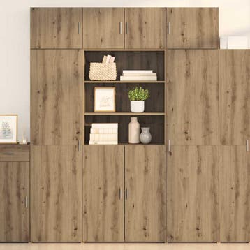 vidaXL Highboard Artisan Eiken 80 x 42,5 x 185 cm Bewerkt, Huis en Inrichting, Verzenden, Nieuw