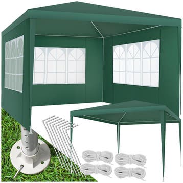 Paviljoen Barinas met 3 zijdelen, waterdicht, 3x3m - groen, Tuin en Terras, Verzenden, Nieuw