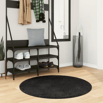 vidaXL Vloerkleed HUARTE laagpolig zacht wasbaar Ø 100 cm, Verzenden, Nieuw