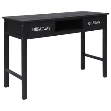 vidaXL Wandtafel 110x45x76 cm hout zwart, Verzenden, Nieuw