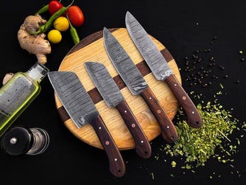 Keukenmes - Kitchen knife set - Lx 548 - Staal, Hout,