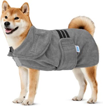 Hondenbadjas - Badjas hond - Ruglengte 50 cm - M - Grijs - N, Verzenden, Nieuw