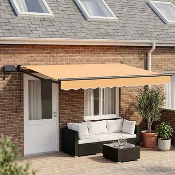 vidaXL Handbediende luifel met LEDs Zand 100% Polyester en, Verzenden