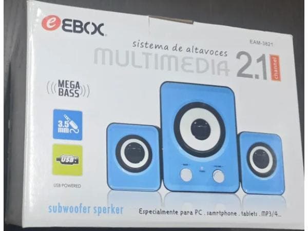 Veiling - EBOX Multimedia luidsprekers 2.1 Blauw, TV, Hi-fi & Vidéo, Enceintes