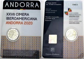 2 Euro 2020 Andorra Iboamerikanischer Gipfel, Verzenden, België