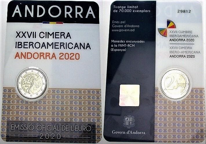 2 Euro 2020 Andorra Iboamerikanischer Gipfel, Postzegels en Munten, Munten | Europa | Euromunten, België, Verzenden
