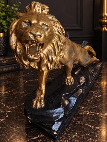 sculptuur, Lion blessé aux flèches - 42 cm - Hars,, Antiquités & Art