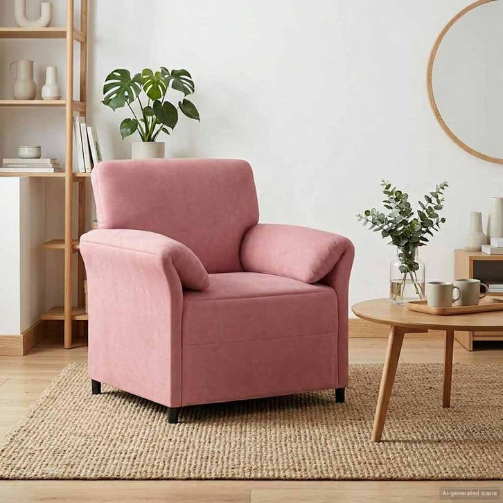 vidaXL 1-Zits bank / zetel Roze 88 x 83 x 95 cm Fluweel, Huis en Inrichting, Zetels | Zetels, Nieuw, Verzenden