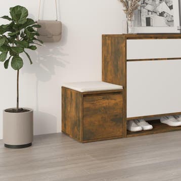 vidaXL Opbergbox met lade 40,5x40x40 cm bewerkt hout gerookt, Verzenden, Nieuw