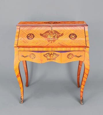 Bureau plat - Bois de Rose, Érable, Palissandre brésilien,