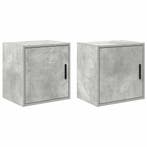 vidaXL Garagewandkasten 2 st bewerkt hout betongrijs, Verzenden