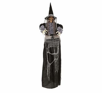Halloween Hangdecoratie Heks Met Licht En Geluid 1,8m, Verzenden, Nieuw