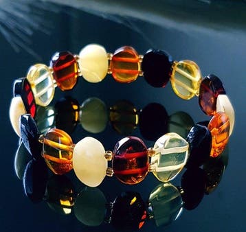 Amber Vintage natuurlijke Baltische barnsteen armband- 7 g
