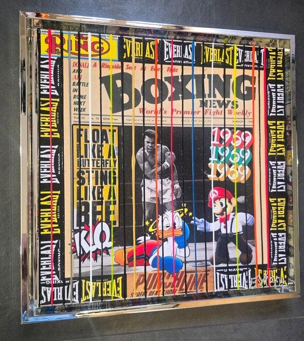 Elmago - Cassius clay versus donald boxing codebarre 2026, Antiek en Kunst, Kunst | Schilderijen | Modern