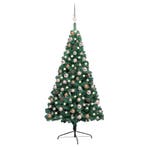 vidaXL Kunstkerstboom met verlichting en kerstballen half, Diversen, Verzenden, Nieuw