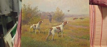 Franse school (XX) - Chasse à la perdrix, Antiek en Kunst