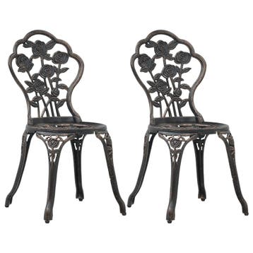 vidaXL Bistrostoelen 2 st gietaluminium bronskleurig, Verzenden, Nieuw