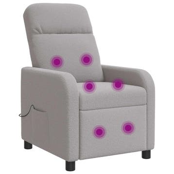 vidaXL Massage Relaxstoel Lichtgrijs Bouclé, Verzenden