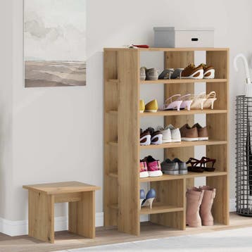 vidaXL Schoenenkast 2 st 62 x 35 x 100 cm Bewerkt hout, Verzenden, Nieuw