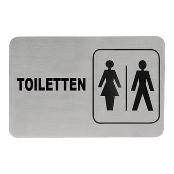 Infobord man/vrouw/toiletten RVS zelfklevend 11x6cm EMGA, Verzenden