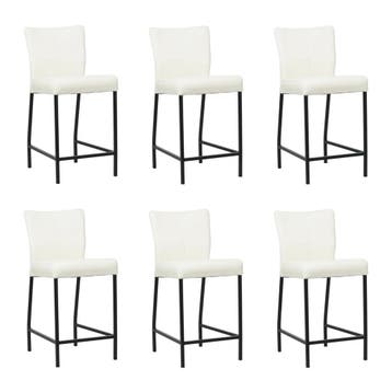 Set van 6 Leren barkruk Revolt laag - Hermes Bianco, Nieuw, Leer, Ophalen of Verzenden, 90 cm of meer