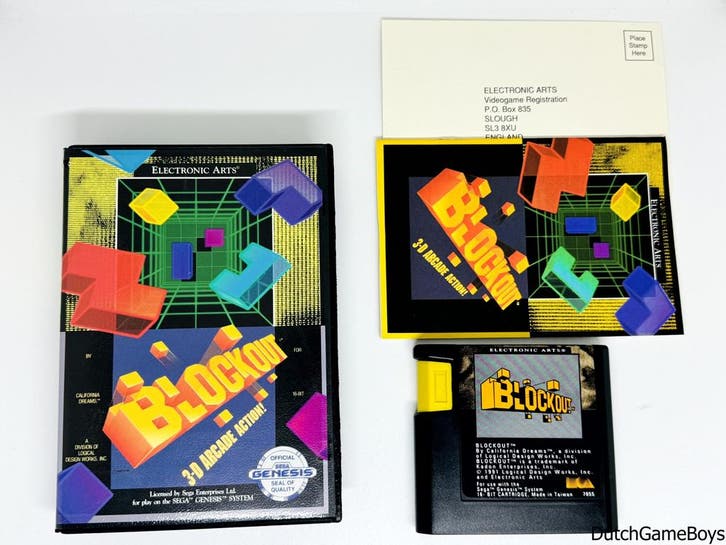 Sega Genesis - Blockout + Reg. Card, Games en Spelcomputers, Spelcomputers | Sega, Gebruikt, Verzenden