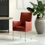 Leren eetkamerstoel Spark - Granada Rouge (rood) - Poten, Huis en Inrichting, Stoelen, Nieuw, Ophalen of Verzenden, Rood, Industrieel, Modern