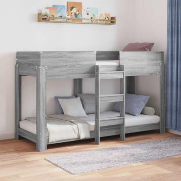 vidaXL Stapeld bed voor kids Grijs Sonoma 75 x 190 cm, Verzenden, Nieuw