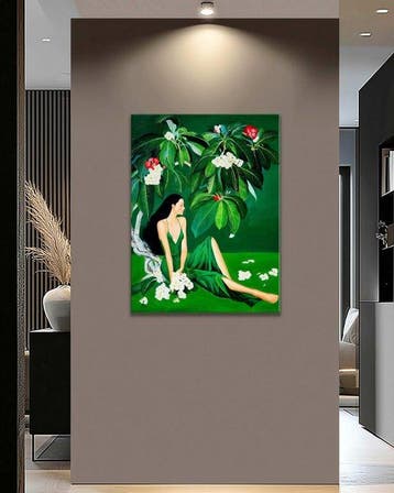 Matteo - Reverie in Emerald, Antiek en Kunst, Kunst | Schilderijen | Modern