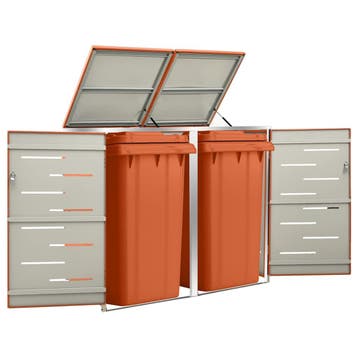 vidaXL Containerberging dubbel 138x77,5x115 cm roestvrij, Doe-het-zelf en Bouw, Verzenden