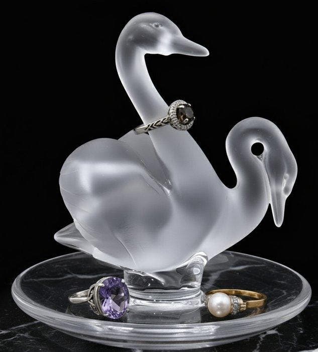 Lalique - Sieradendoos - zwaan - Kristal - Baguier cygne, Huis en Inrichting, Overige Huis en Inrichting