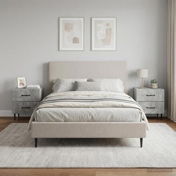 vidaXL Nachtkastje 2 st Betongrijs 43 x 34,5 x 47,5 cm, Huis en Inrichting, Slaapkamer | Nachtkastjes, Verzenden, Nieuw