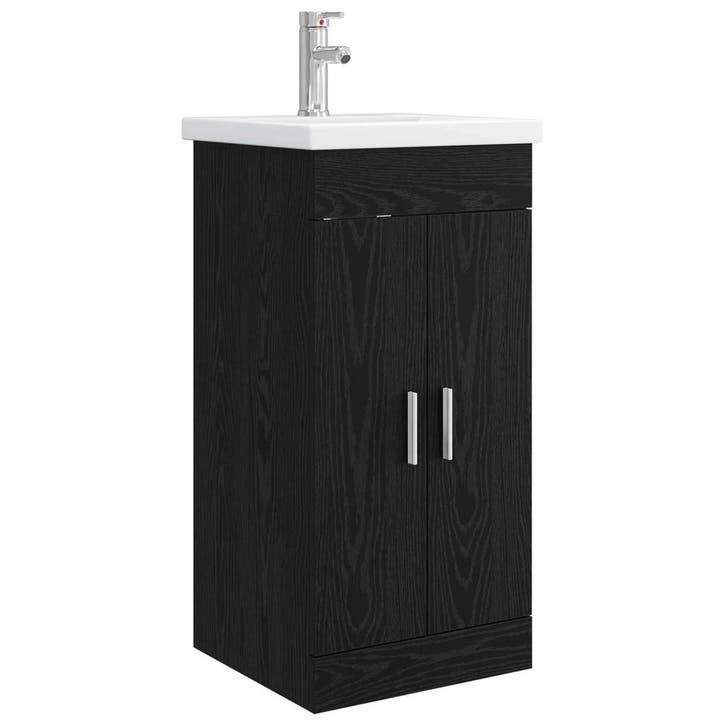 vidaXL Badkamer Vanity met Wastafel Zwart eiken 42 x 40 x, Huis en Inrichting, Tafels | Kaptafels, Nieuw, Verzenden