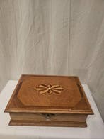 Doos - Antiek Massief Art Deco Bestekkist met Marqueterie