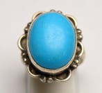 Turquoise - Argent 925 - Turquoise bleu - 8,89 g - Bague