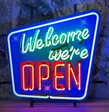 Welcome open NEON sign bord led lichtbord verlichting lamp X, Verzenden, Nieuw